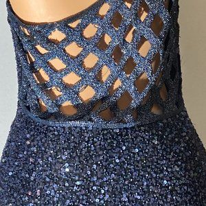 Scala sequined cocktail dress!  XL, Navy Blue